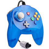 KIWITATA Mini Game Controller for N64 Console, Classic Retro N64 Wired 64-bit Remote Controller Upgraded Joystick Gamepad Replacement Clear Blue