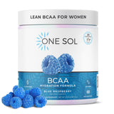 One Sol BCAA & Electrolyte Powder for Hydration & Energy, All-Natural Formula, 100% Vegan, Non-GMO, Gluten Free & Soy-Free, Promotes Muscle Growth & Recovery, Natural Blue Raspberry Flavor