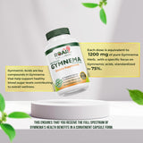 ROAR TO LIFE .......... NATURALLY Gymnema Sylvestre 1200 mg (Highest Potency) Ayurvedic Plant Extract Veg Capsules Supplement Tablets with 75% Gymnemic Acid Non-GMO 60 Count per Serving.