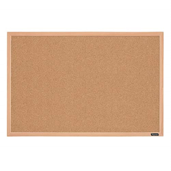 Quartet Cork Board Bulletin Board, 23" x 35" Framed Corkboard, Oak Frame, Decorative Hanging Pin Board, Perfect for Office & Home Decor, Home School Message Board or Vision Board (35-380352)