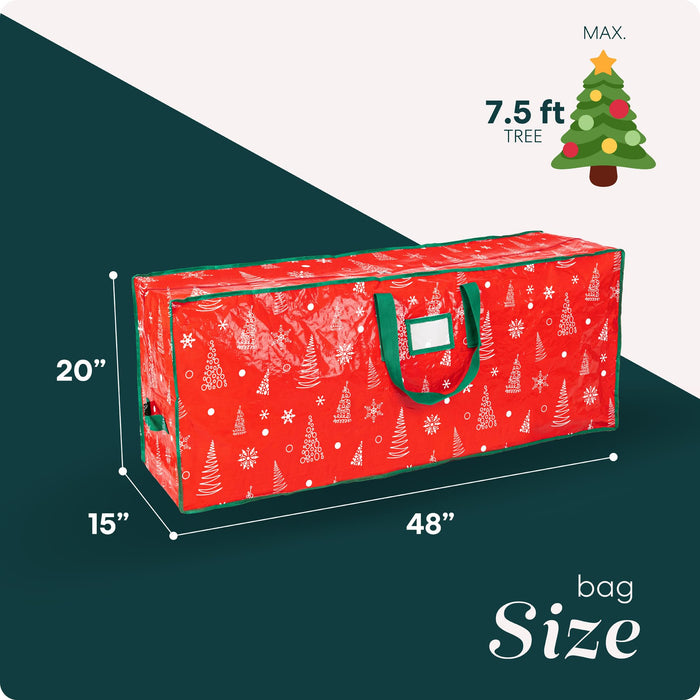 Handy Laundry Christmas Tree Storage Bag - Stores 7.5 Foot Artificial Xmas Holiday Tree, Zippered Bag, Durable Waterproof Material, Carry Handles. Protects Against Dust, Insects and Moisture.