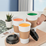 RACETOP Disposabe Coffee Cups with Lids and Sleeves 16 oz 50 Pack, Hot Paper Coffee Cups with Lids, To Go Cups with Lids, Ideal for To Go Coffee, Travel, Office, Home