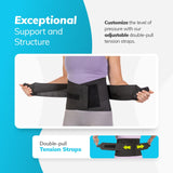 BraceAbility Elastic Low Back Brace - Compression Lower Back Support Belt for Sciatica, Heavy Lifting at Work, Herniated Disc, Workouts, Sleeping, Lumbar Support, Lower Back Pain in Women and Men (L)