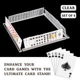 Playing Card Holder Stand 400mm Clear Acrylic Set for Trump Games, Trading Card or Other Card, Board Games (4 Pcs, Clear)