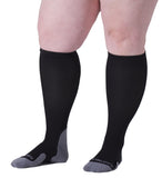 Sugar Free Sox Extra Wide Mens Compression Socks Fits Any Size Calf Premium Cushioned Footbed 15-20 mmHg (1 Pair, 3X, Black)