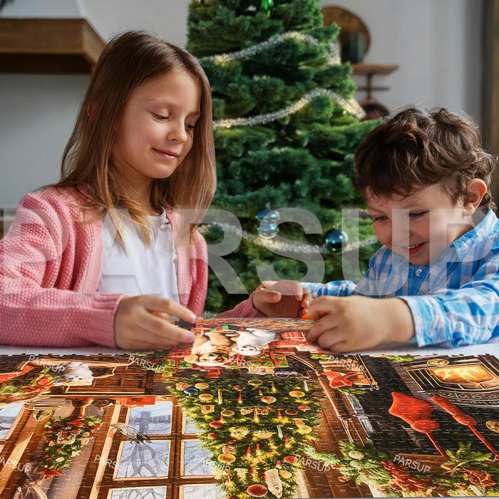 Christmas Advent Calendar 2024 Jigsaw Puzzles - Fireplace 1000 Pieces Holiday Puzzles for Kids and Adults, 27.6 in x 19.7 in, 24 Boxes Puzzle Countdown Calendar to Christmas Family Toys Gift