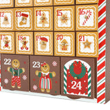 PIONEER-EFFORT Christmas Wooden Advent Calendar Gingerbread House with Drawers and LED to Fill Candy and Small Surprise for Kids and Adults - Holiday Decoration 10.31 x 2.17 x 17.72 inches