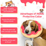 MIDOG Dog Cone Collar, Inflatable Dog Neck Donut Collar Alternative After Surgery, Soft Protective Recovery Cone for Small Medium Large Dogs and Cats Puppies - Alternative E Collar (RedDonut, XL)