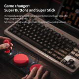 AKNES 8Bitdo Retro Mechanical Keyboard,80% Wireless Hot Swappable Gaming Keyboard with 87 Keys,Dual Super Programmable Buttons&Super Stick Bluetooth/2.4GHz/USB-C for Windows and Android - C64 Edition