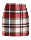 Christmas Dresses for Women 2024 Fashion Christmas Skirt for Womens Gifts for Christmas Outfits Clothes Mini Plaid Red Skirt, Wine, XL