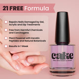 CAKE Power Boost Nail Strengthener & Nail Polish Duo: Color "Under the Affluence" - Keratin, Vitamin E, & Biotin Enriched, Nail Growth & Nail Hardener, (1 FL oz) CAKE Nail Treatment & Color