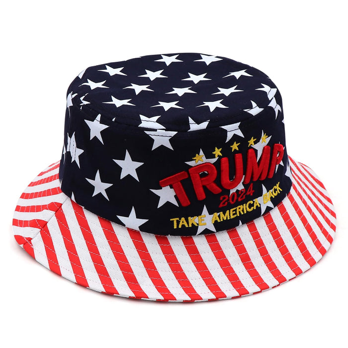 Trump 2024 MAGA Bucket Hats for Men Women,Donald Trump Bucket Hat Take America Black Baseball Caps 3D Embroidery MAGA Trump Hat