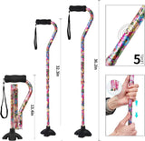 LIXIANG Walking Canes for Women & Men Adjustable Walking Stick,Folding Cane with Soft Sponge Offset Handle,Lightweight,Suitable for Arthritis,The Elderly and The Disabled （Pink Flower）