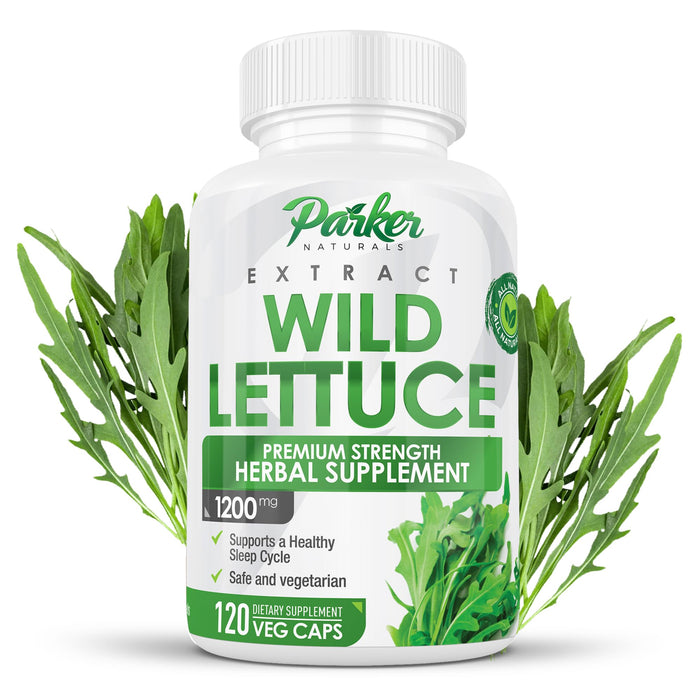 Parker Naturals Wild Lettuce Capsules 1200mg with 120 Count. 4:1 Extract. Most Potent Lactuca Virosa. Non GMO. Made in USA