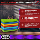 AIDEA Microfiber Cleaning Cloths-150PK, Microfiber Towels for Cars, Premium All-Purpose Car Cloth, Lint-Free Rags, Absorbent Microfiber Cloth for SUVs, House, Kitchen, Window-12×12"