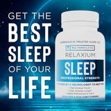 Relaxium Sleep Aid for Adults, Melatonin Sleep Supplement to Support Longer Sleep, Non-Habit Forming, Magnesium, Ashwagandha, 60 Capsules, 30-Day Supply