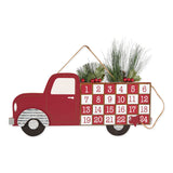 DII Christmas Advent Collection Decorative & Reusable Wooden Countdown Calendar, 18x10", Farm Truck