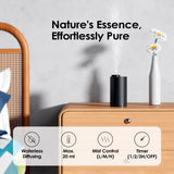 Airversa Waterless Diffuser for Essential Oil Nebulizer Battery Operated Mini Scent Air Machine Aromatherapy Atomizing Diffuser 1/2/3H/Time Off 3 Mist Level for Home Cars Office (AN6 Black)