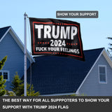 Trump 2024 Flag 3x5 Outdoor Double Sided 3 Ply Heavy Duty Fuck your feeling Trump Flags Banner for Outside with 2 Brass Grommets UV protection Fade Resistant for Rooms Outdoor Indoor Decoration Banner