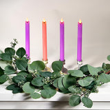 salipt Christmas Advent Flameless Taper Candles Flickering with Timer and 10-Key Remote, Battery Operated LDE Warm 3D Wick Light Window Real Wax Pack of 4,Churches Home Dinner Decor(0.78" X 9.64")