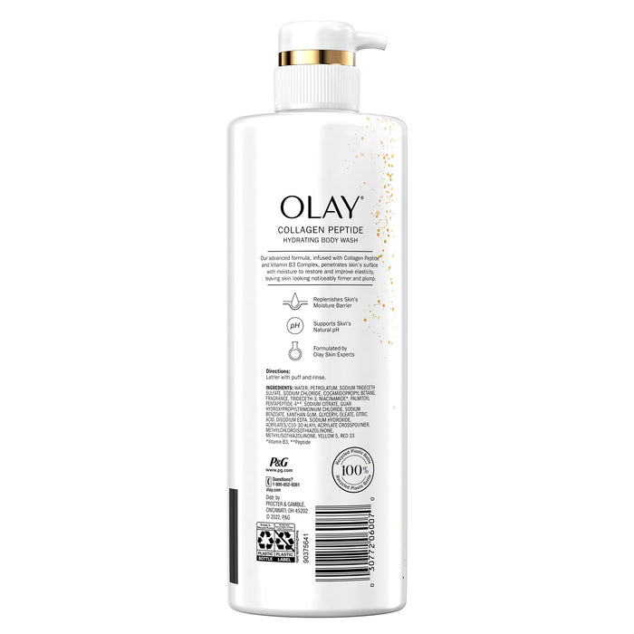 Olay Cleansing & Firming Body Wash with Vitamin B3 and Collagen, 26 fl oz (Pack of 4)