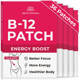 B12 Patches (Pack of 36) - 100% Natural Vitamin Patches for Women, Energy, Focus & Body Support, Self-Adhesive Transparent Patches - Enhanced Formula