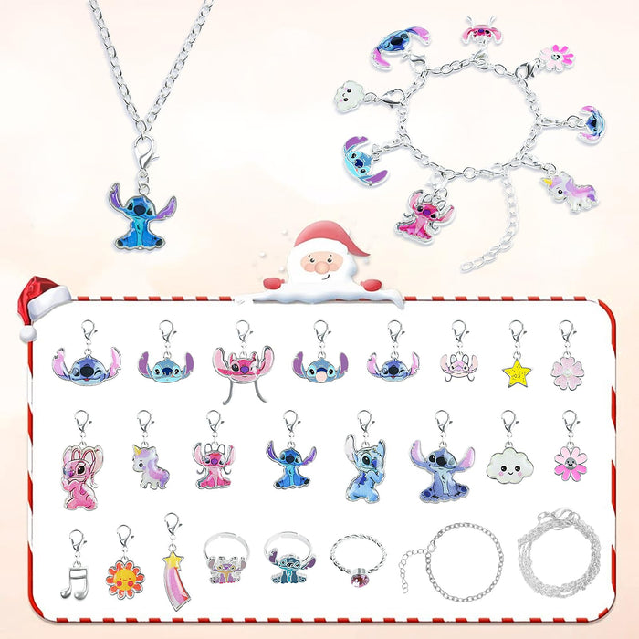 Christmas Advent Calendar 2024 for Girls Boys with 24 Days Unique Gift Countdown Calendar Blind Box DIY Creative Charm Pendant Bracelet Necklace Daughter Granddaughter niece