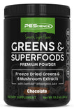 PEScience Greens & Superfoods Powder, Chocolate, 30 Servings, Natural Chlorophyll with Turkey Tail Mushroom & Fruit Extracts Blend