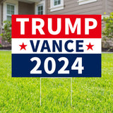 Probsin Trump Vance 2024 Yard Sign Double Sided 12" x 17" Red White Blue Trump Vance MAGA Signs Voted for Trump Vance Outdoor Decorations for Lawn, Garden, Window, Party Supplies