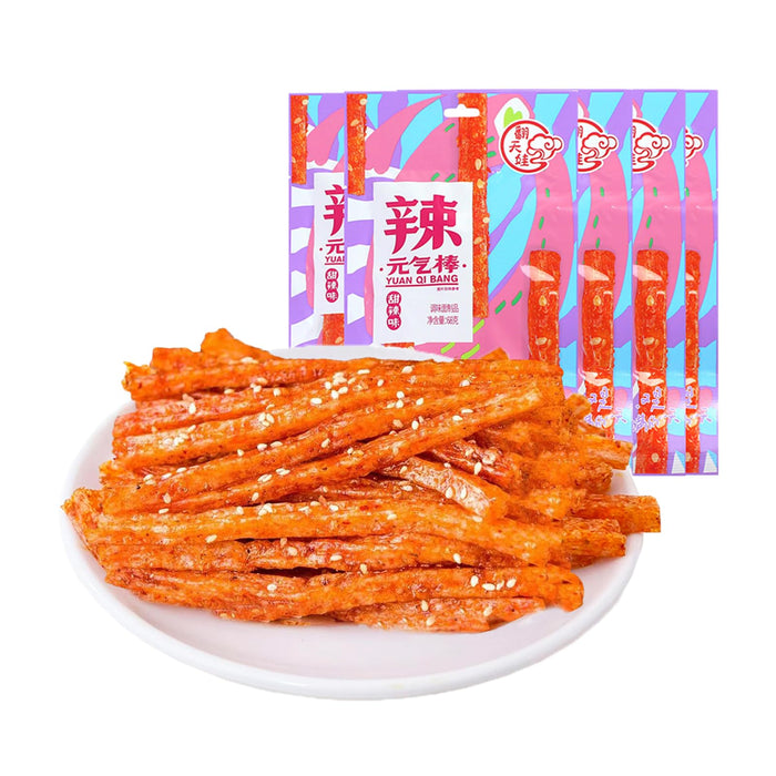 Mkostlich Latiao Spicy Strips, Gluten Latiao Sweet and Spicy, Spicy Chinese Snacks, La tiao Spicy Sticks, Lataio Latio for Office, Casual Snack (2.39oz/Pack, Pack of 5)