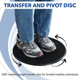 Sammons Preston Transfer Disc, Pivot Disc for Transfers, Weight Transfer Device & Mobility Aid with 360 Degree Rotation for Turns, Change in Direction, & Transferring Between Seats, 12" Diameter