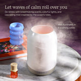 Lifelines 200 ML Waves Ultrasonic Essential Oil Diffuser - Features Cascading Mist & Colored Lights - Essential Oils Diffusers for Home - Lifelines Citrus Grove Essential Oil Blend 3 ML Included