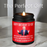 Wax & Wit Trump Birthday Candle, Donald Trump Merchandise 2024, Donald Trump Gifts 2024 - Celebrate with Patriot Pride or Gift a Hilarious Gag - Trump Gifts for Women and Men, Trump Stuff - 9oz