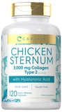 Carlyle Chicken Sternum Cartilage Collagen | Type II 3000mg | 120 Capsules | with Hyaluronic Acid | Non-GMO, Gluten Free