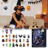 Halloween Advent Calendar 2024, 24 Day Halloween Countdown Calendar, Contains 24 Gifts Dolls, Nightmare Before Christmas Advent Calendar, Scary Halloween Doll Collectible Horror Figures Gift (Black)