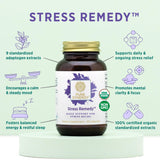 PURE SYNERGY Stress Remedy | Stress Relief Supplement with Ashwagandha | Organic Adaptogen Support from Rhodiola, Lemon Balm, and Holy Basil | for Stress, Adrenal Health, and Mood (60 Capsules)