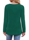 OFEEFAN Womens Long Sleeve Tops Fall Outfits Trendy Dressy Christmas Shirts Pleated Oversized Tunic Sweater Green L