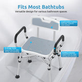 Shower Chair for Inside Shower, BRITULIF 550 lbs Heavy Duty Shower Chair for Elderly and Disabled, Shower Chair with Arms and Back, FSA/HSA Eligible, 6 Height Adjustable, Ideal for Seniors and Adults