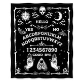 Jekeno Ouija Board Blanket Spooky Horror Gifts for Halloween Sun Moon Skeleton Skull Presents for Women Men Kids Girls Home Bedroom Birthday Christmas Thanksgiving Decor Throw Black 60"x80"