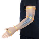 Hiball Lymphedema Medical Compression Arm Sleeve with Gauntlet, 20-30 mmHg Graduated Compression Full Arm Support for Women Men, Long Pressure Arm Hand Brace for Arthritis, Bursitis, Edema, Nerve Pain