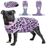 Kuoser Dog Surgery Suit Female Spay Onesie for Dogs, Soft Dog Recovery Suit Male for Neuter, Pet Leopard Printed Surgery Shirt Dog Body Suits After Surgery Wear, Dog Cone Alternative Surgical Onesies