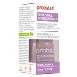 Probelle Tinted Nail Strengthener, Colored Nail Strengthening Treatment, Nail Growth and Repair, Stops Peeling, Splits, Chips, Cracks, and Strengthens Nails (0.5 Fl Oz (Pack of 1), Pastel Purple)