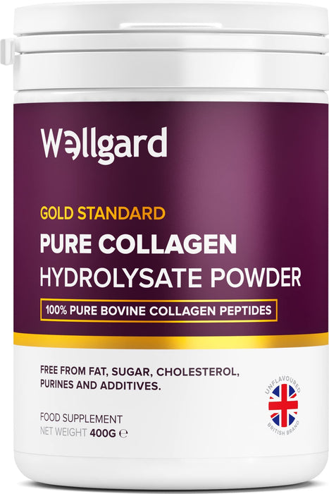 Collagen Powder, Gold Standard Bovine Collagen Peptides Powder by Wellgard - High Levels of The 8 Essential Amino Acids, Collagen Supplements, Halal & Kosher, Made in UK