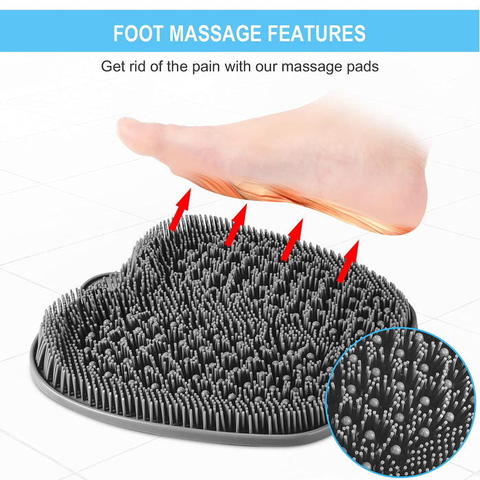 BESKAR XL Large Foot Scrubber Mat for Use in Shower - Shower Foot Cleaner to Eliminate Calluses Dead Skin, Foot Massager Mat for Men & Women to Soothe Achy Feet, Non Slip Suction Cups