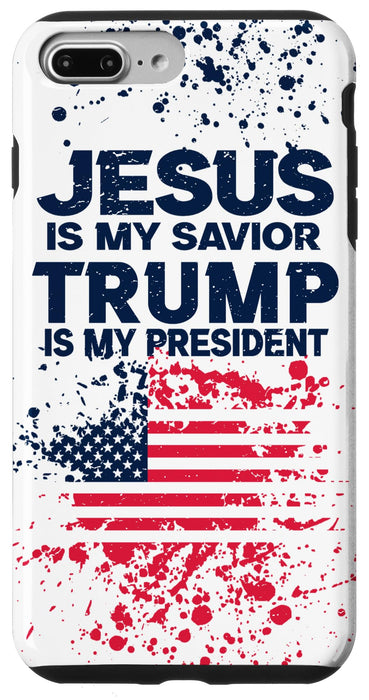 iPhone 7 Plus/8 Plus Trump Is My President phone case American Flag Trump 2020 Case