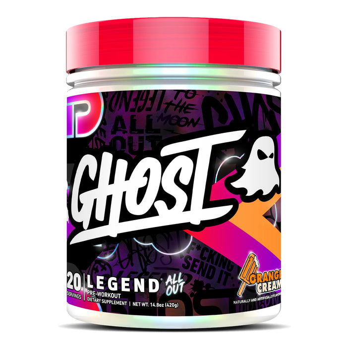 Ghost Legend All-Out Pre-Workout Powder – Orange Cream Flavor – 20 Servings