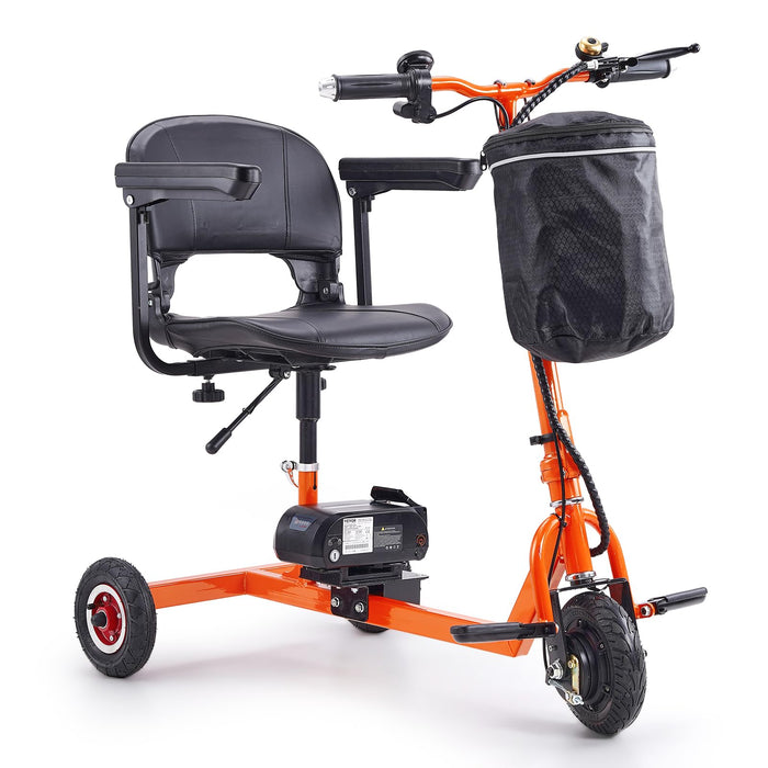 VEVOR Portable 3 Wheel Mobility Scooter for Seniors - Folding Electric Powered Mobility Scooter with 12 Mile Long Range, All Terrain Travel Wheelchair with 48V Lithium-ion Battery, Max Support 330LBS