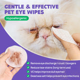 HICC PET Eyes Wipes for Dogs & Cats - Gently Remove Tear Stain, Eye Debris, Discharge, Mucus Secretions - Coconut Oil Pet Cleaning Grooming Deodorizing Wipes for Eyes, Wrinkle, Face - 100pcs