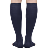 TOFLY® Compression Stockings (Pair), Graduated Compression 20-30mmHg, Opaque, Unisex, Open Toe Knee High Compression Socks for Varicose Veins, Edema, Shin Splints, Nursing, Travel, Navy Blue 3XL