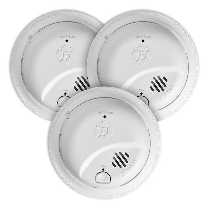 First Alert SMI105-AC, Interconnect Hardwire Smoke Alarm with 10-Year Battery Backup, 3-Pack